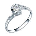 Douyin Kuaishou live broadcast moissanite ring Angel's Kiss upgraded heart-shaped diamond twisted arm wedding ring. 