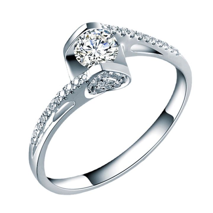 Douyin Kuaishou live broadcast moissanite ring Angel's Kiss upgraded heart-shaped diamond twisted arm wedding ring