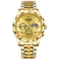 Bimpon's new series of multifunctional quartz watches versatile trend watches six-hand chronograph casual men's tungsten steel color. 