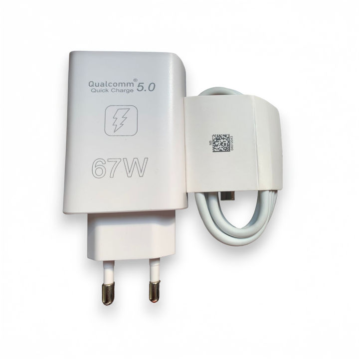 TECNO 33W Fast Charger with 6A Type C Cable for Vivo and Android Phones, Compact and Portable, Safe Charging