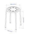 IKEA Stool, Black / White / Red. 