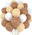 80 Dark Brown Light Brown & White Mix Latex Balloons Pack For Birthday & Party Decorations. 