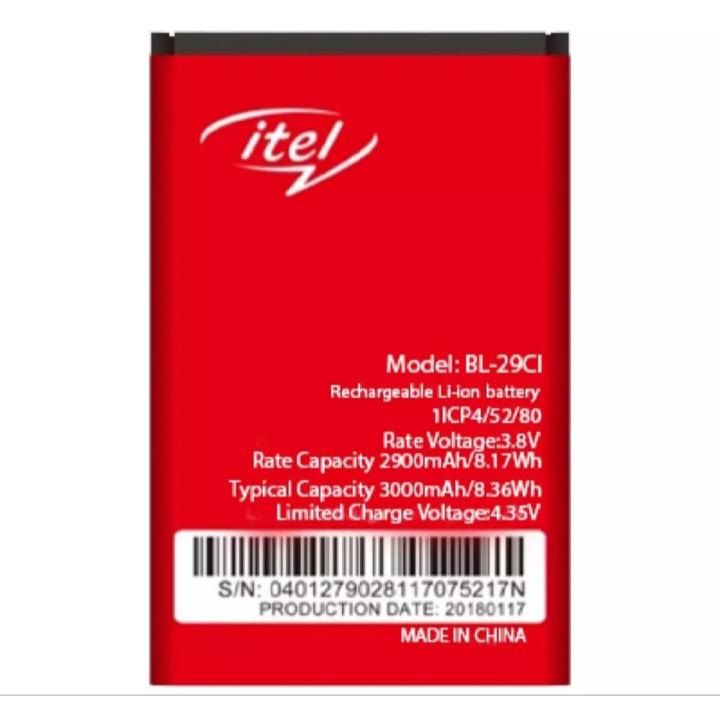 BL-29CI ORIGINAL BATTERY FOR A25 / A25 PRO / A26 / A36 MOBILR BL 29CI ORIGINAL BATTERY FOR ITEL BL 29CI MOBILE WITH 3000MAH CAPACITY