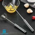 Whisker Beater, Semi-Automatic Whisker, Rotating Mixer Self Turning Egg Stirrer, Stainless Steel Kitchen Utensil for Eggs, Milk, Cream, Bread and Cake Kitchen Tools By TINTED HEAVEN. 