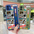 JIUMOO for VIVO V21E 4G Case Fashion Tide Cool Space Astronaut With Wristband Thin Frosted Transparent Hard Phone Case Full Cover Camera Silicone Softcase Pattern Casing Shockproof Protection Cases. 