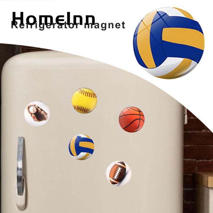 Sports-themed Refrigerator Magnet Southeast Asian Sports Enthusiasts Gift 2pcs Rugby Refrigerator Magnets Mini Football Baseball Volleyball Home Decor Microwave Oven Fridge Magnet