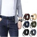 120CM Men Belts Double Loop Buckle Canvas Nylon High Quality Expandable Strap for Outdoor Hunting Military Tactical Waistband. 