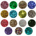 Pack Of 15 Color Round Glitter Chunks for Artwork Decorations, Crafting, Resin Art, UV Nails, and Makeup (Each Pack 20 grams). 
