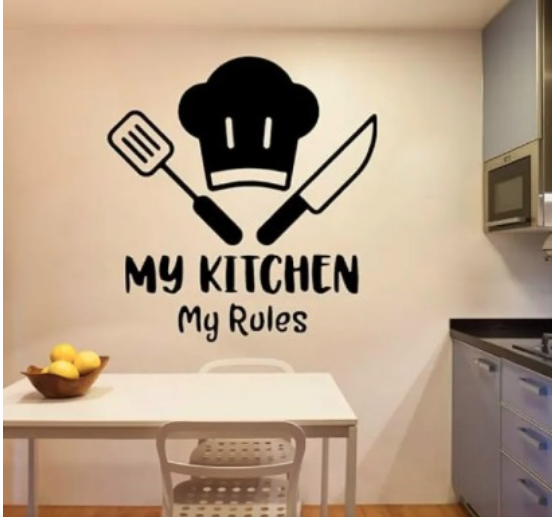 My Kitchen My Rule Sticker In Stylish Way | 3d Wall Stickers For Kitchen Waterproof