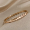 Simple Smooth Stainless Steel Bangles Bracelets for Women Trendy Gold Plated Metal Bracelet Jewelry Accessories Lady Gift. 