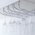 Wellmax Stainless Steel Hanging Glass Rack- BJ004- Chrome-Iron. 