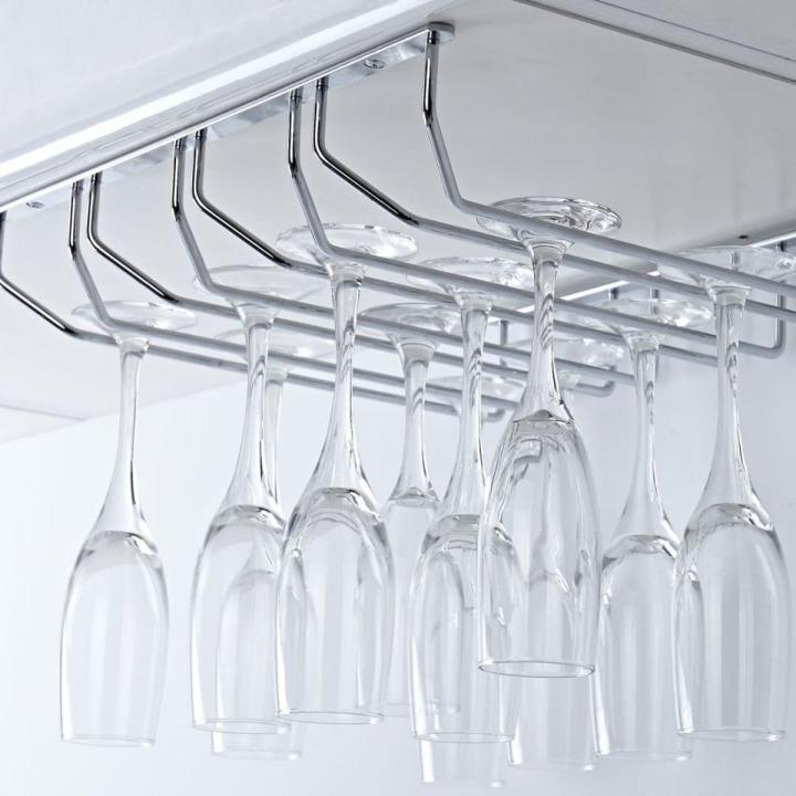 Wellmax Stainless Steel Hanging Glass Rack- BJ004- Chrome-Iron