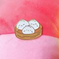 Cartoon Bamboo Steamed Bun Brooch Cute Breakfast Q Version Xiaolongbao Badge All-match Denim Shirt Canvas Accessories Collar Pin Badge Eat Me If You Like. 