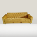 Sofa Combed Aram Design  3 Seater Stylish Emboss Tufting  Yellow Valvet & Colour Can be Customised {{ Special offer } Available. 