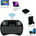 Mini Wireless Keyboard RF-500 with 3 Color RGB Backlit, 2.4GHz Wireless Mini Keyboard Rechargeable Controller with Touchpad Mouse Combo, Compatible with Android TV Box, IPTV, HTPC, Smart TV, PC, etc. RGB Lighting Mini Gaming Keyboard. 