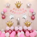 First Happy Birthday Pink Perfect Grand Theam Party Balloons For Girls B-Day Decorations-Pack Of 58. 