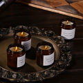 Pack of 4 Scented Candles in Mini Glass Jar with Lid, 2.5-inch - Long-Lasting Fragrance, Even Burn. 