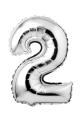 Number Foil Balloons Silver Color Digits Customized Numbers For Birthday and Party Decor - 0,1,2,3,4,5,6,7,8,9. 
