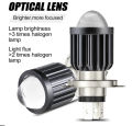 H4 Double Color Bulb, Super Bright Cree Led Chip Projector Lens Bulb H4 Fitting Laser Beam Spot Light Fog Light In Head Light Plug n Play ( Use On Battery ) 6000k High Beam 3000k lo Beam Universal Fitment Honda, Yamaha, Suzuki etc. 