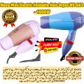 Nova Mini Electric Foldable Hair Dryer NV-662 - 1000W Compact Travel Hair Styler for Women, Men, Kids & Pets | Lightweight & Portable with 2 Hot Air Speeds & Styling Nozzle | Cute & Compact Like a Toy | Value for Money Grooming Tool | by WISCOBUY. 