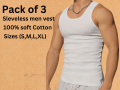 Men inner vest sleavless(Pack of 3). 