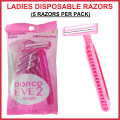 DORCO EVE 2 Twin Blade Disposable Body Razor for Women (5 Razors Pack) |  Ladies Women's Girls   Shaver Trimmer Razor |  Lady Razor - (2 Blades) Pink | Ladies Razer | Shave Body Razor for   Women Female | Makeup Tweezers | Health Beauty. 