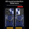 PlusCase for Infinix Hot 40 / Infinix Hot 40 Pro 360° Rotate Ring Stand Full Protection Slide Lens Cover Shockproof Case. 