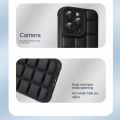 3 in 1 Itel S23 Square grid phone case For itel S 23 S2 3 Camera Protection Phone Case andCeramic frosted soft film and Lens protective film. 