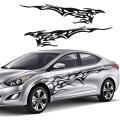 Car Decals, Flame Car Graphics, Cool Stickers, 2 Pcs Car Body Stickers Vinyl Self-Adhesive Side Strip Decal Cool Stickers for Truck SUV (Black Flame Car Stickers). 