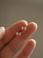 925 Silver Needle Simple Shiny Zircon Earrings Gold Plating Jewelry Crystal Stud Earrings Women. 