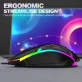 RGB Gaming Mouse With Mousepad 7 Light Breathing Colours In Mouse And Red Medium Size Mouse Pad All Sides Stitched USB. 