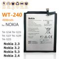 Nokia 2.3 (TA-1211, TA-1214, TA-1206, TA-1209) Battery Replacement WT240 Battery with 4000mAh Capacity_Silver. 