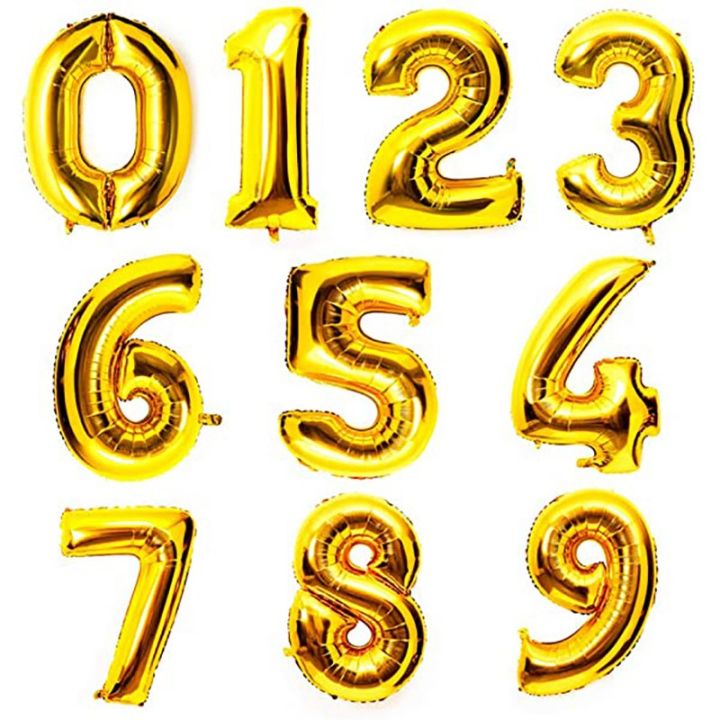 NUMBER FOIL BALLOONS IN GOLDEN COLOR ( 32 INCH IN SIZE )
