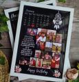 A4 size black theme / Happy birthday photo frame With Birthday Calendar and Ultra HD Pictures Customized Picture Frame. 