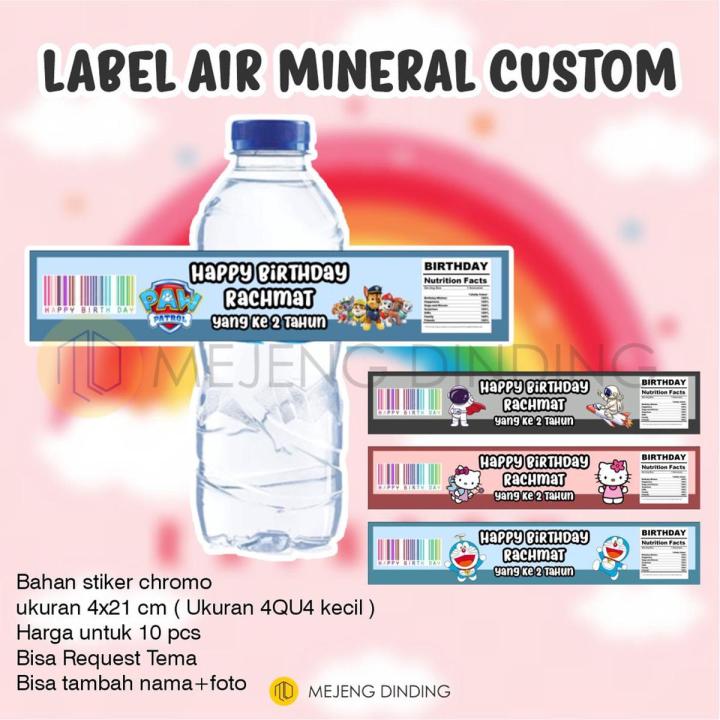 (Contents 16 PCS) Children's Birthday Stickers CUSTOM Drink LABEL Mineral Water Bottle 330 ML & 600 ML Free Design // Drinking LABEL CUSTOM Bottle // Drinking LABEL