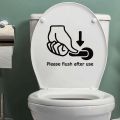 SmileArt Toilet Seat Decals Quotes Warning Slogan Stickers Removable Waterproof Toilet Seat Stickers for Bathroom WC Toilet Restroom Decors (Please Flush After use). 