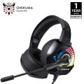 ONIKUMA K6 RGB Gaming Headset Stereo Sound Noise Canceling, Soft Breathing Earmuffs, for PS4, PC, Xbox, Nintendo Switch - Black. 