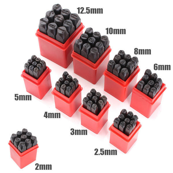 9 PCS Engraving Number Punch Set, (1 to 9), All Sizes Available (1.5-12.5mm)