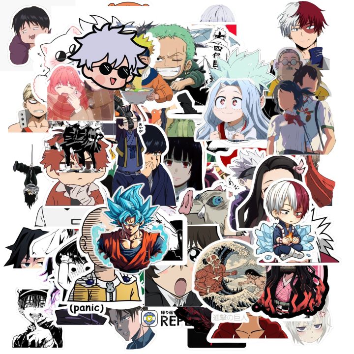 Random Mix Anime Sticker Pack (20/40/60/80/100 Pcs) 2 Inch Premium ...