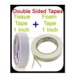 Pack Of 2 - Super Strong Powerful Adhesive Double Sided Tissue Tape And Double Sided Foam Tape. 