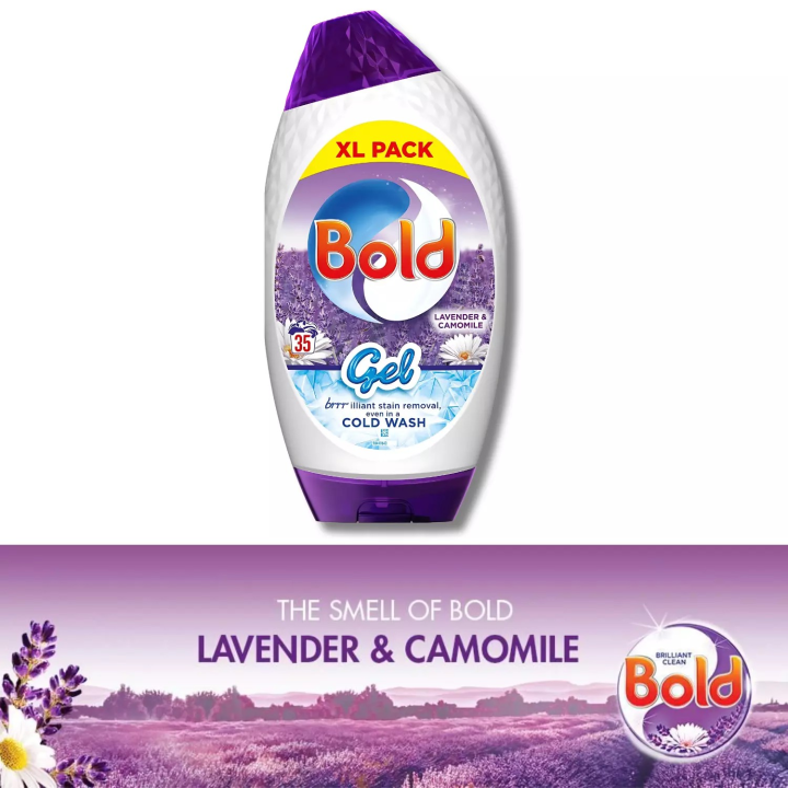 Bold Washing Liquid Gel Laundry Detergent Lavender & Camomile 35 Washes