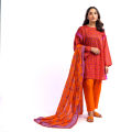 Maahru - Unstitched fabric for women - 2 Piece (Blended Lawn) - Sunset Radiance. 