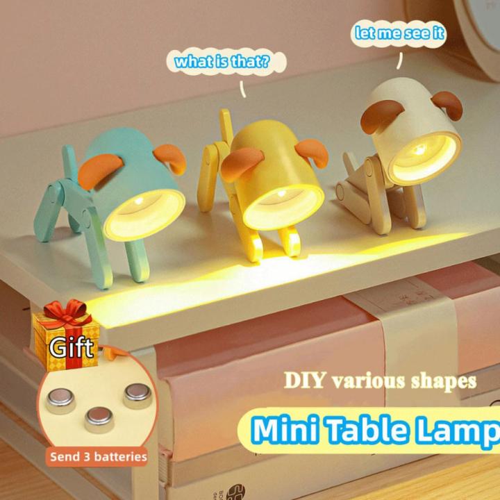 LED Night Light Mini Cute Pet Light DIY Kawaii Gift Cartoon Pet Folding Table Lamp Kids Room Bedside Bedroom Living Room Decor