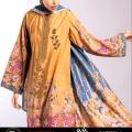 BJ Lawn Embroidery Shirt With Chiffon Dupatta & Dyed Trouser. 