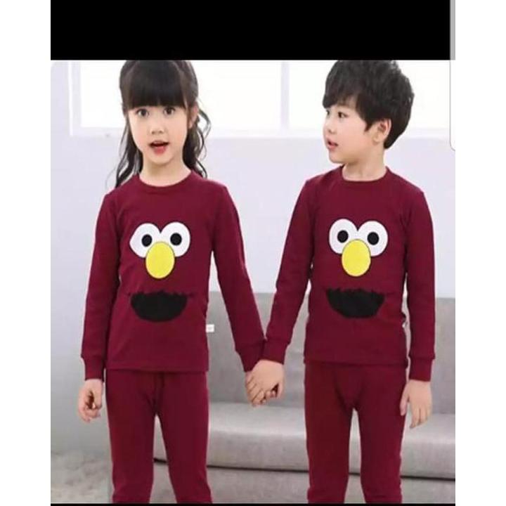 Baby Maroon Elmo Print Night Suit KD-02