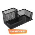 Metal Pen Stand Mesh Style Stationary Holder, Pen Stand, Desk Organizer - Black. 