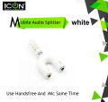 Microphone and Headphone Splitter - 3.5mm, Y-Shape, Durable. 