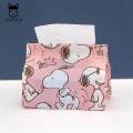 【FUN LIVE】 ALPACA Storage Tissue Box Japan And South Korea Light Snoopy Home Car Pumping Paper Storage Bag Creative Cosmetic Tissue Storage Box For Car. 