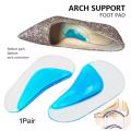 Flat Foot Arch Support Flat Feet Insole Orthopedic Gel Arch Support Insoles - Flat Feet Support Gel Soft Pads Silicone - 1 Pair. 
