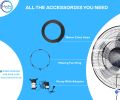 Complete MISTING FAN KIT With Pump and Brass Sprinkler Nozzles for Outdoor Misting Cooling System. 